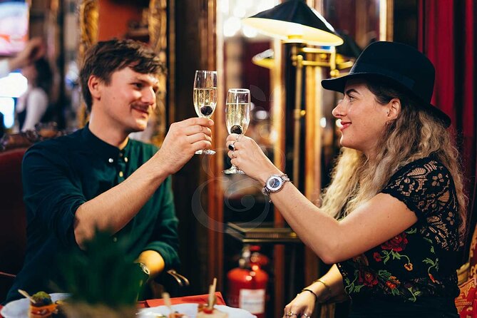Art Deco Prosecco and Agatha Christie Private Istanbul Tour - Pera Palace, prosecco, wine, and something sweet