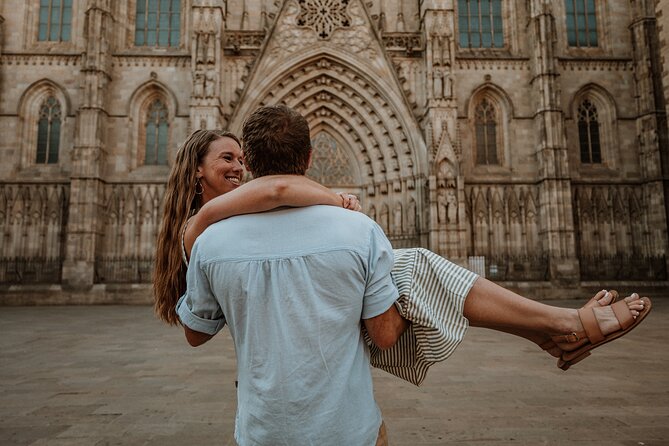 Barcelona Gothic Quarter cinematic photoshoot - Plaça del Rei supplies a stately fourth setting