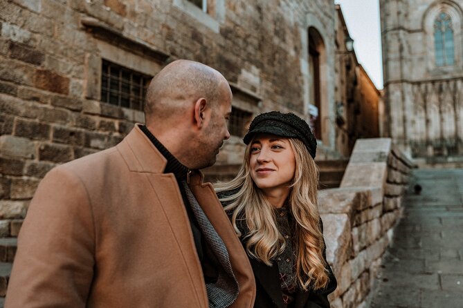 Barcelona Gothic Quarter cinematic photoshoot - Pont del Bisbe adds a recognizable Gothic Quarter detail