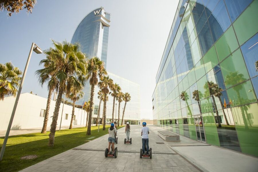 Barcelona: Old Port and Gothic Quarter Guided Segway Tour - Barceloneta beaches and the W Hotel view