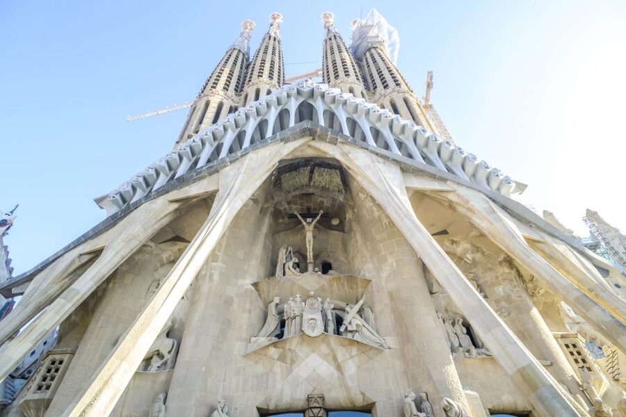 Barcelona: Sagrada Familia Tour with Optional Tower Access - The exterior: symbols carved into stone