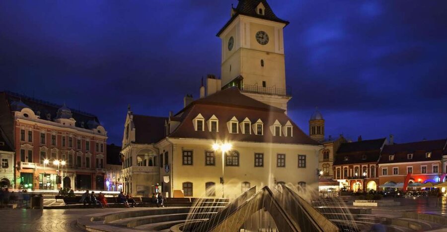 Brasov: Candlelight Tour of Medieval Architecture - The Black Church after sunset