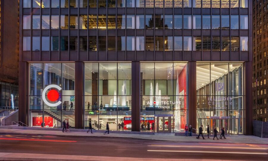 Chicago: Architecture Center Exhibit Admission - Look through the 40-foot glass wall