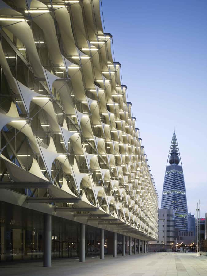 Riyadh: King Fahad National Library Guided Tour - The cuboid exterior and the older structure within