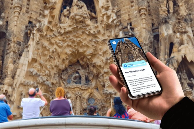 Sagrada Familia External Audio Tour - The 3 Iconic Facades - Stop 4 at Plaça de Gaudí: the best pause for a wider view